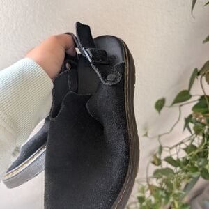 Dr. Martens Black Suede Mules